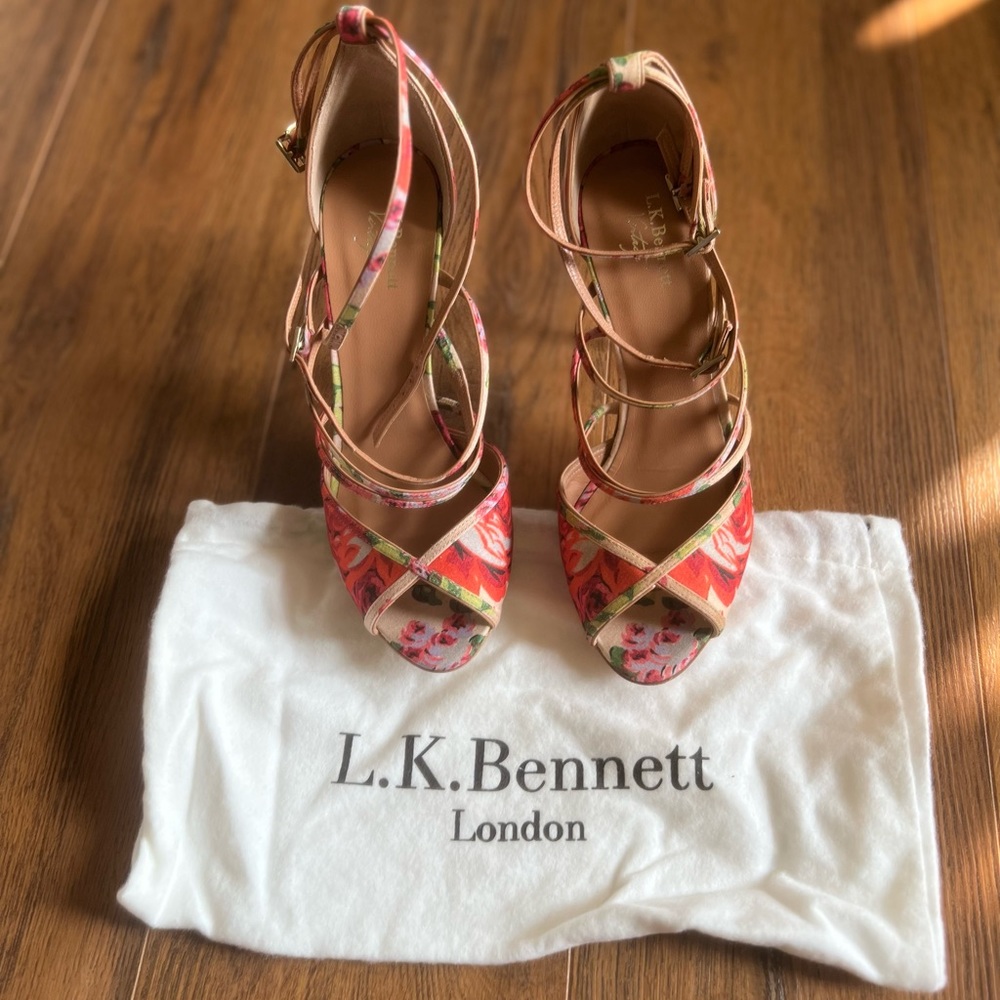 NWT LK Bennett Dahlia Strappy Floral Heels